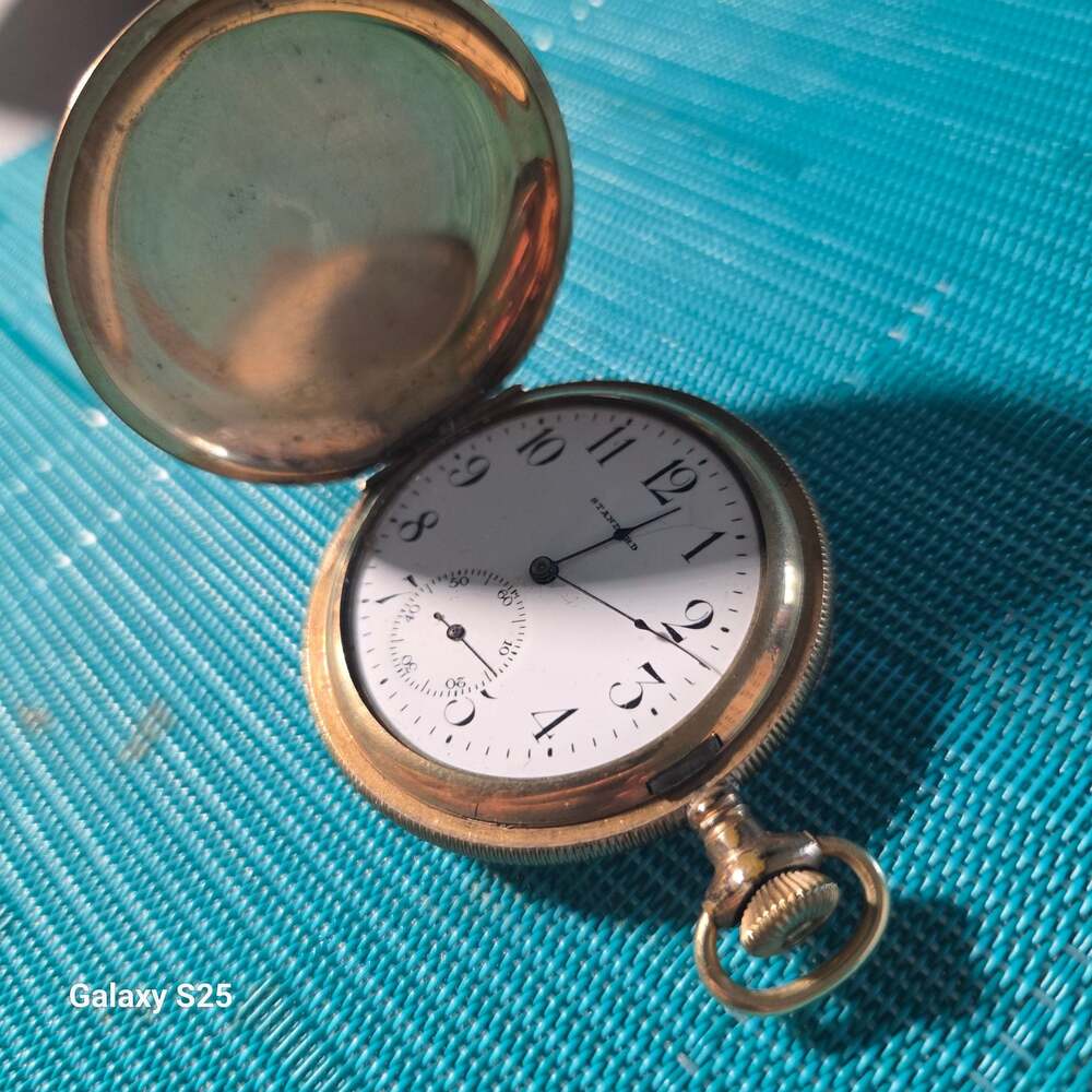 Vintage Standard Gold-Tone Hunter Case Pocket Watch